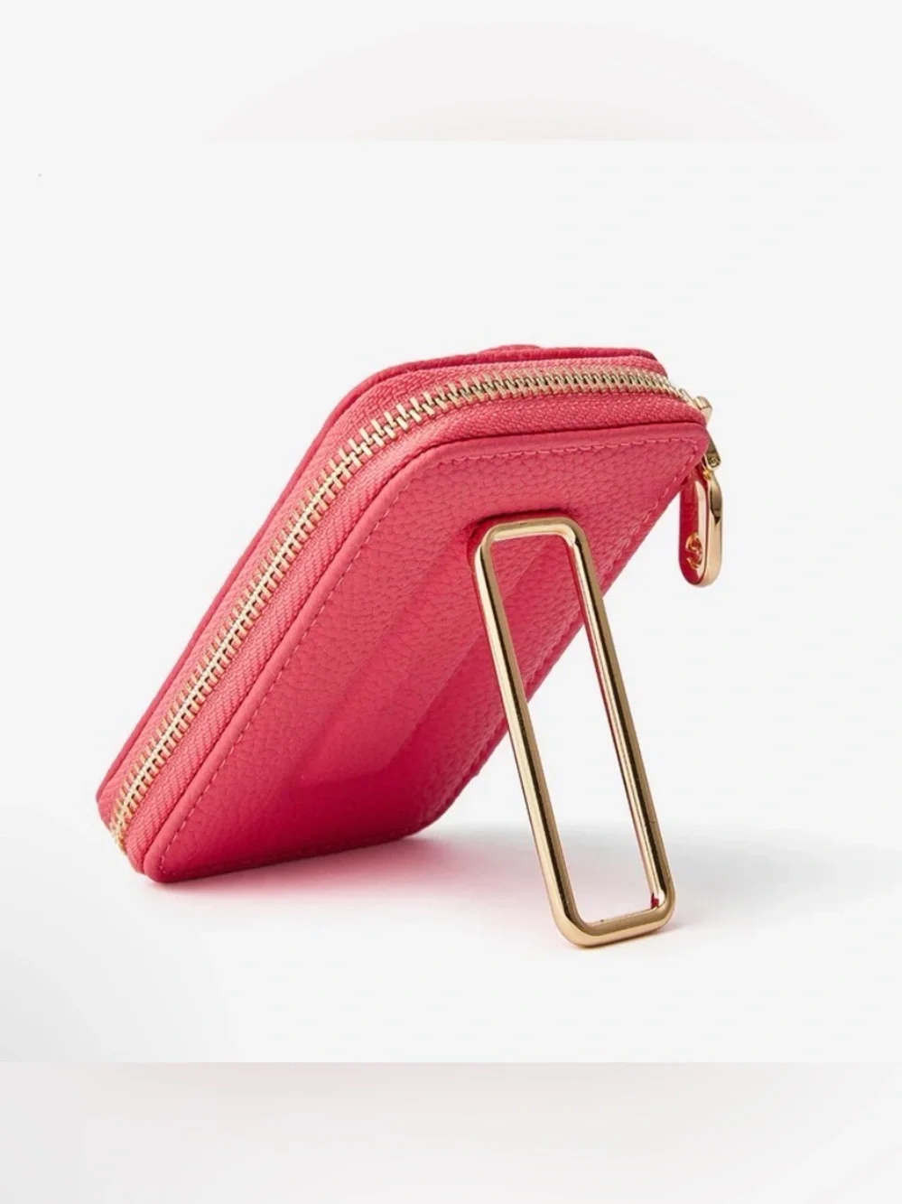 Custype Original Design Square Stand Detachable Zipper Wallet Case – Peach Pink
